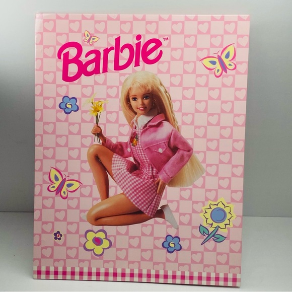 Vintage VTG Barbie 3 Ring Folder Unpunched 90s - Picture 1 of 5
